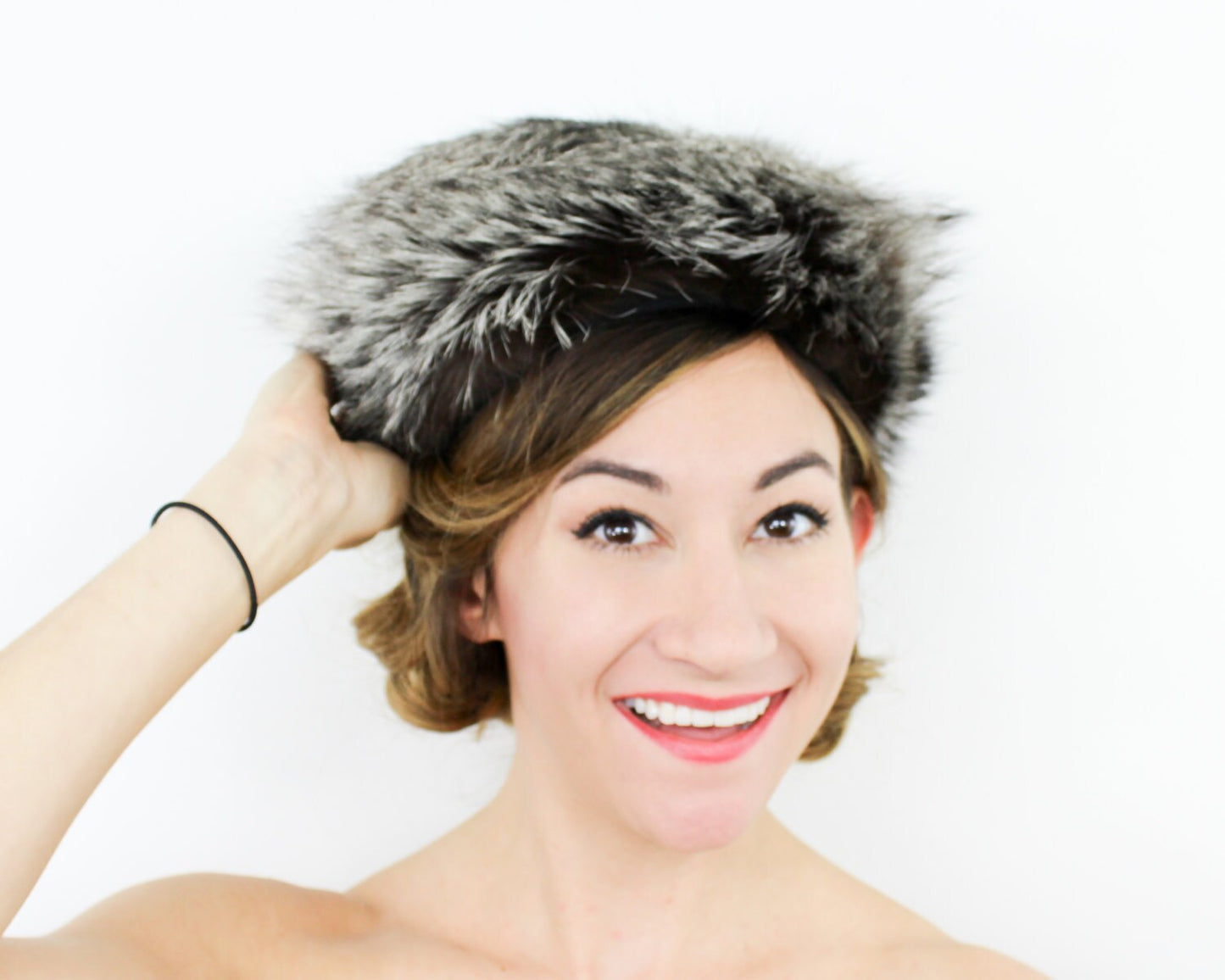 1950s Grey Raccoon Fur Hat