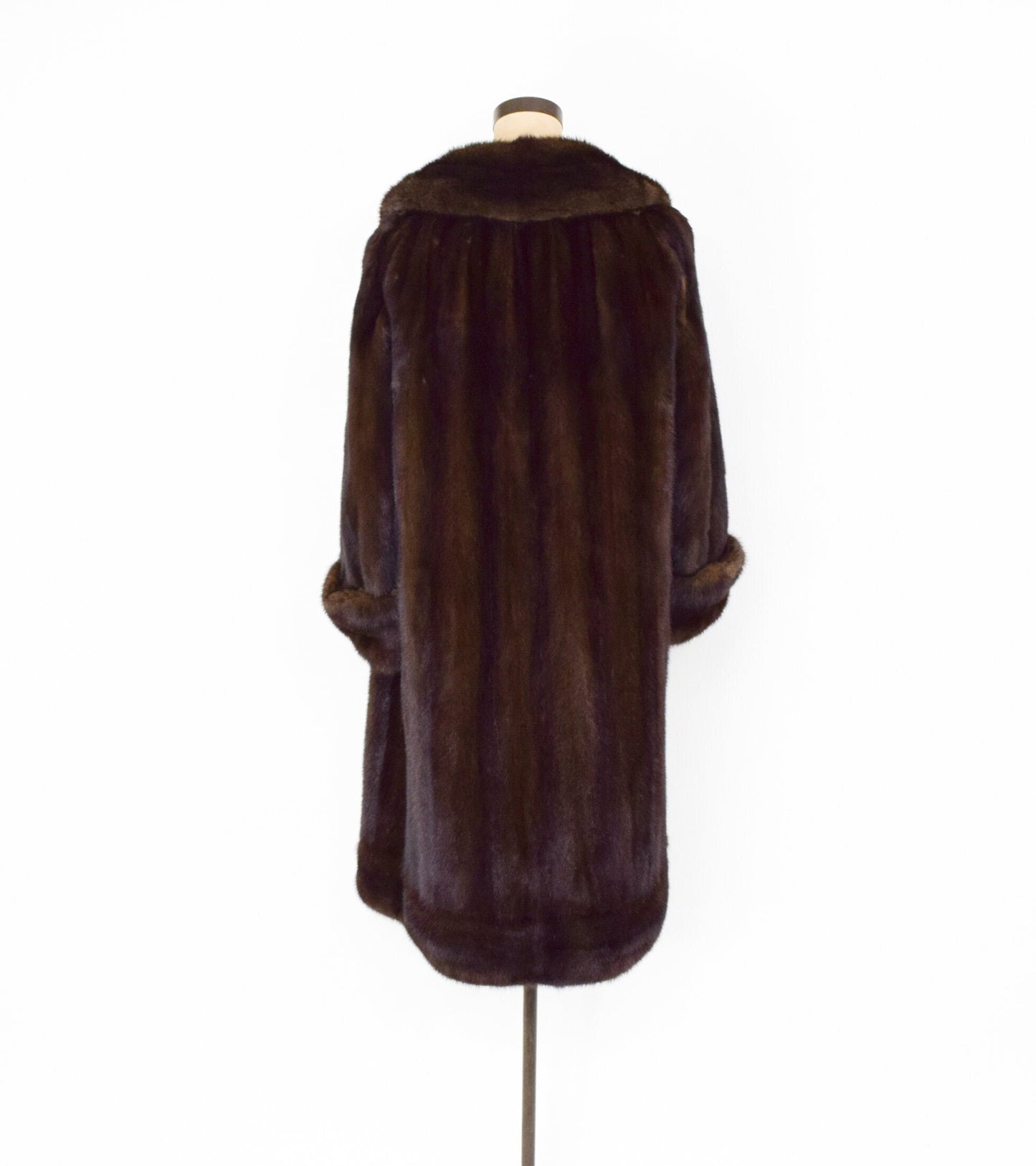 1950s Brown Mink Coat | 50s Dark Brown Mink Coat | Full Length Mink Coat | John Bros. N.Y. | Large