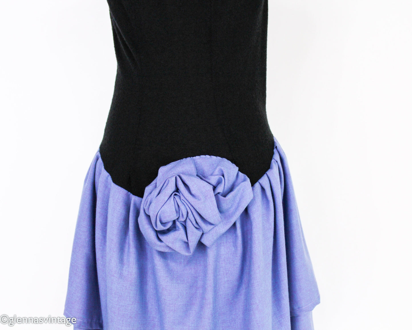 1990s Black & Blue Party Dress | Asymmetrical Dress, Medium
