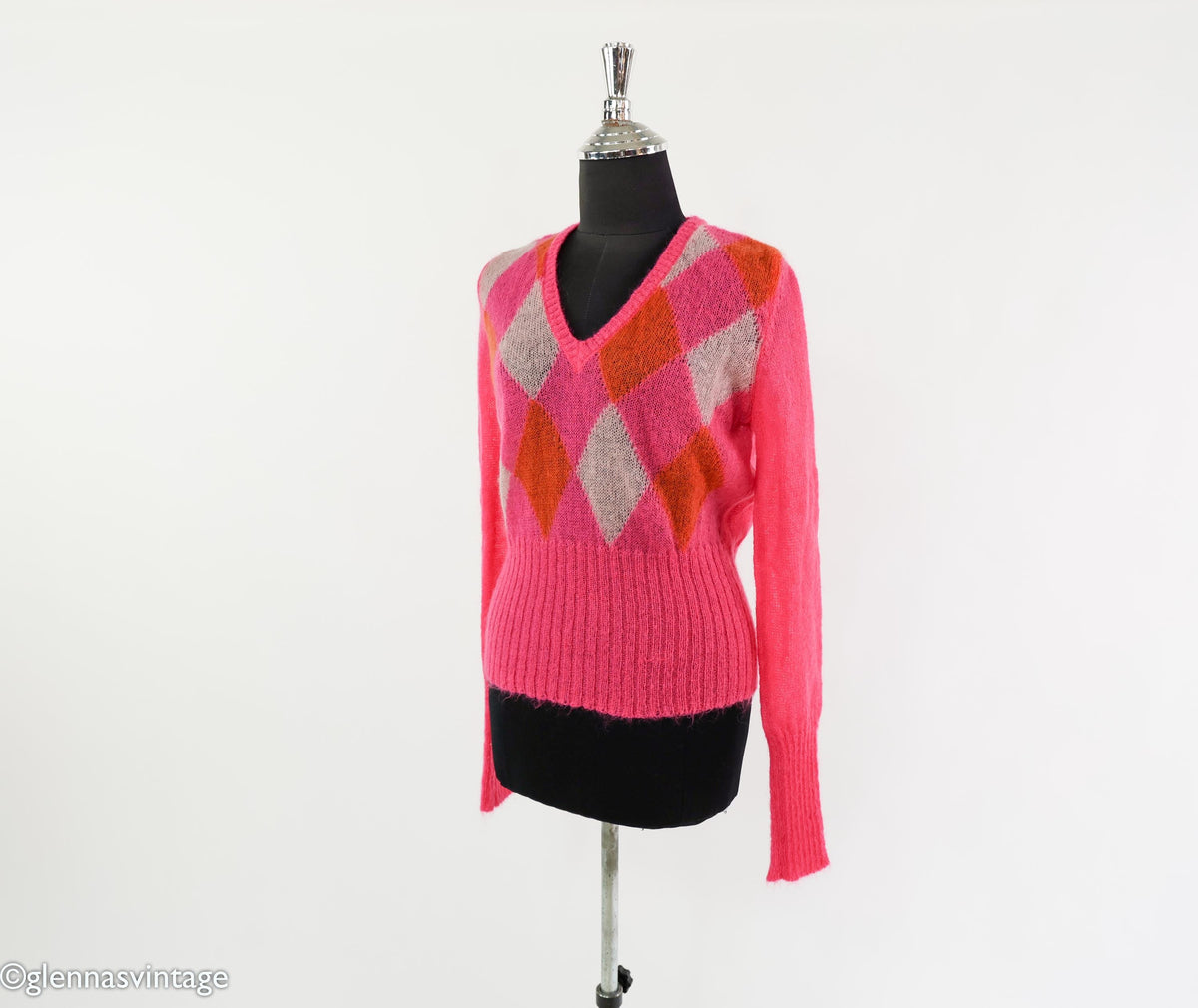 1980s Bright Pink Mohair Sweater, Medium
