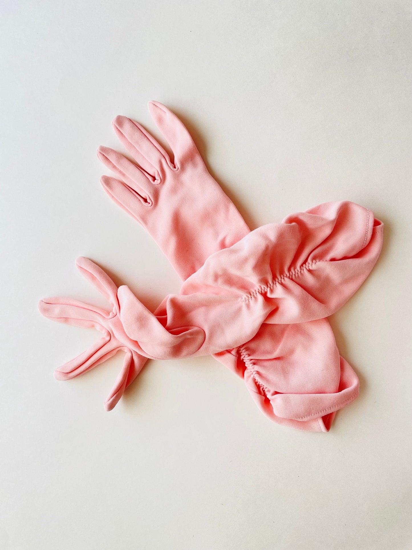 1960s Long Pink Evening Gloves, Size 6
