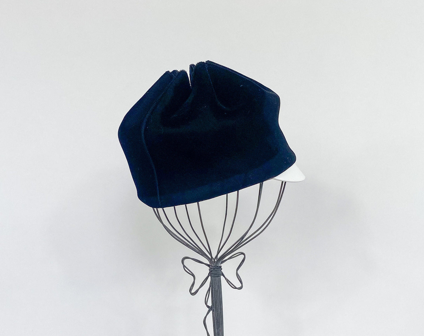 1960s Black Velvet High Crown Hat