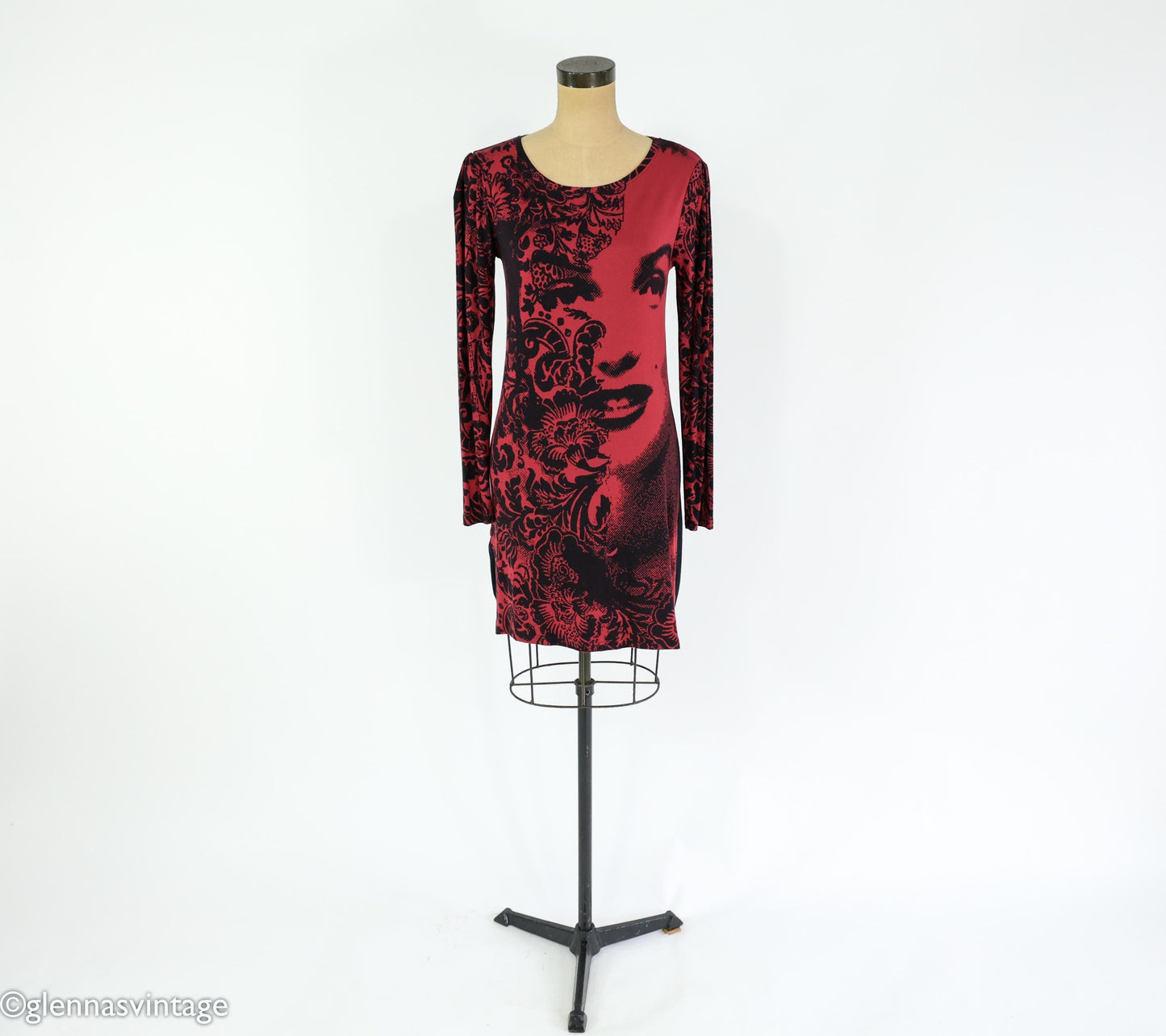 1990s Marilyn Monroe Dress | Desigual Red Graphic Shift, Medium