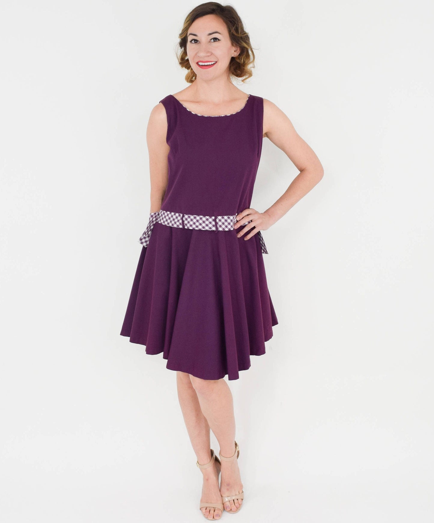 1950s Purple Cotton Sundress, Medium