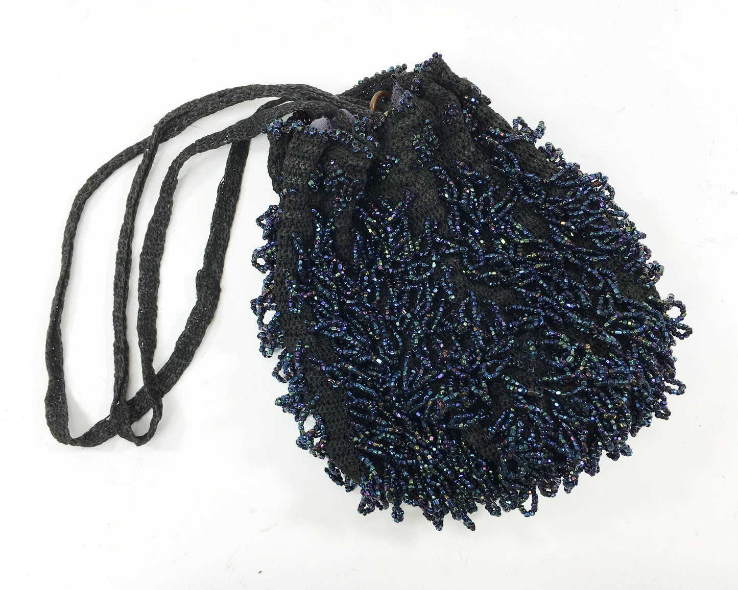1900s Navy Blue Beaded Evening Bag