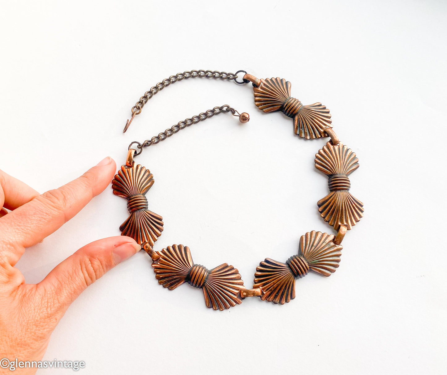 1950s Copper Necklace | Copper Bows Choker