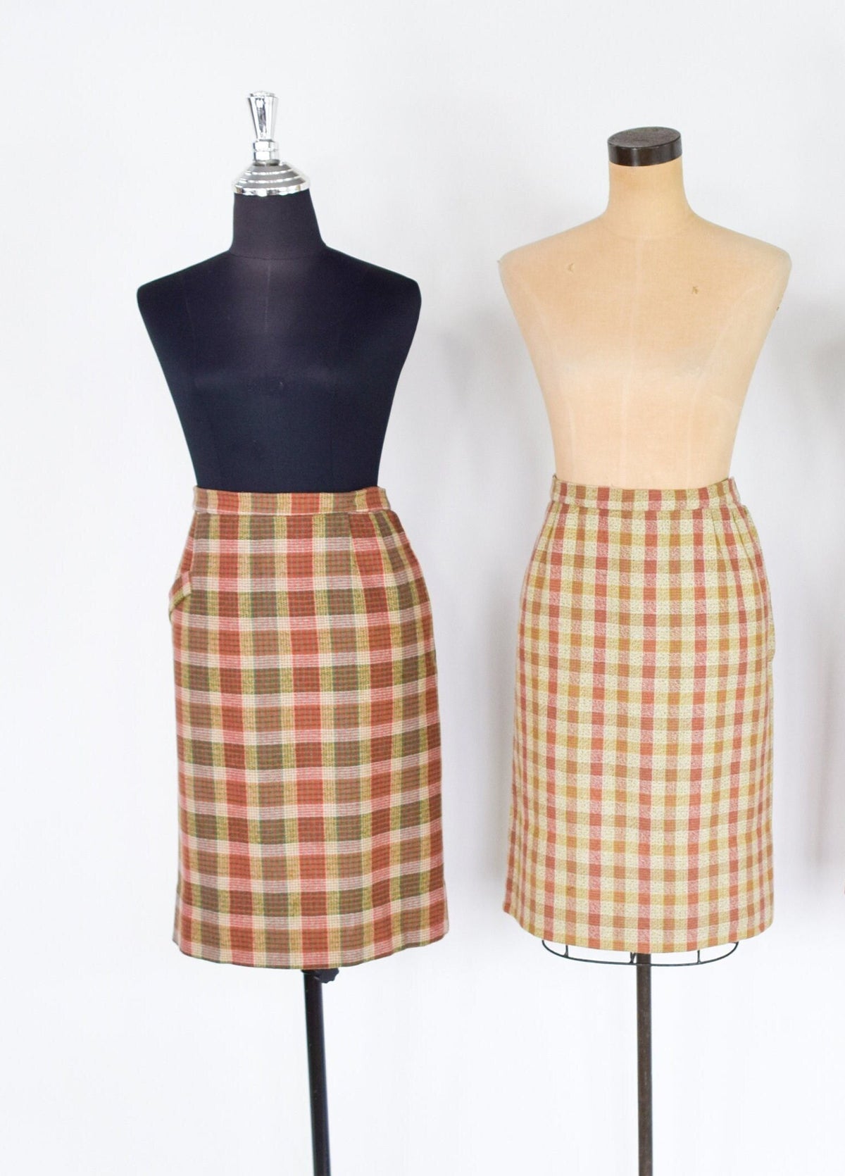 1960s Plaid Pencil Skirts | Scottish Wool Skirts | Scotland