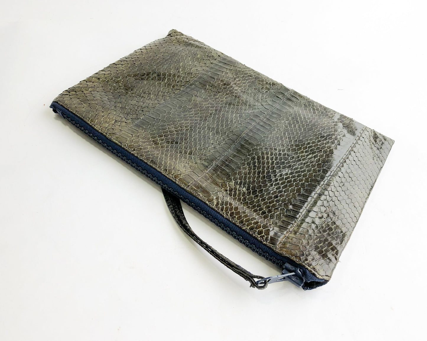 1980s Red Snakeskin Clutch | 1980s Olive Green Snakeskin Clutch