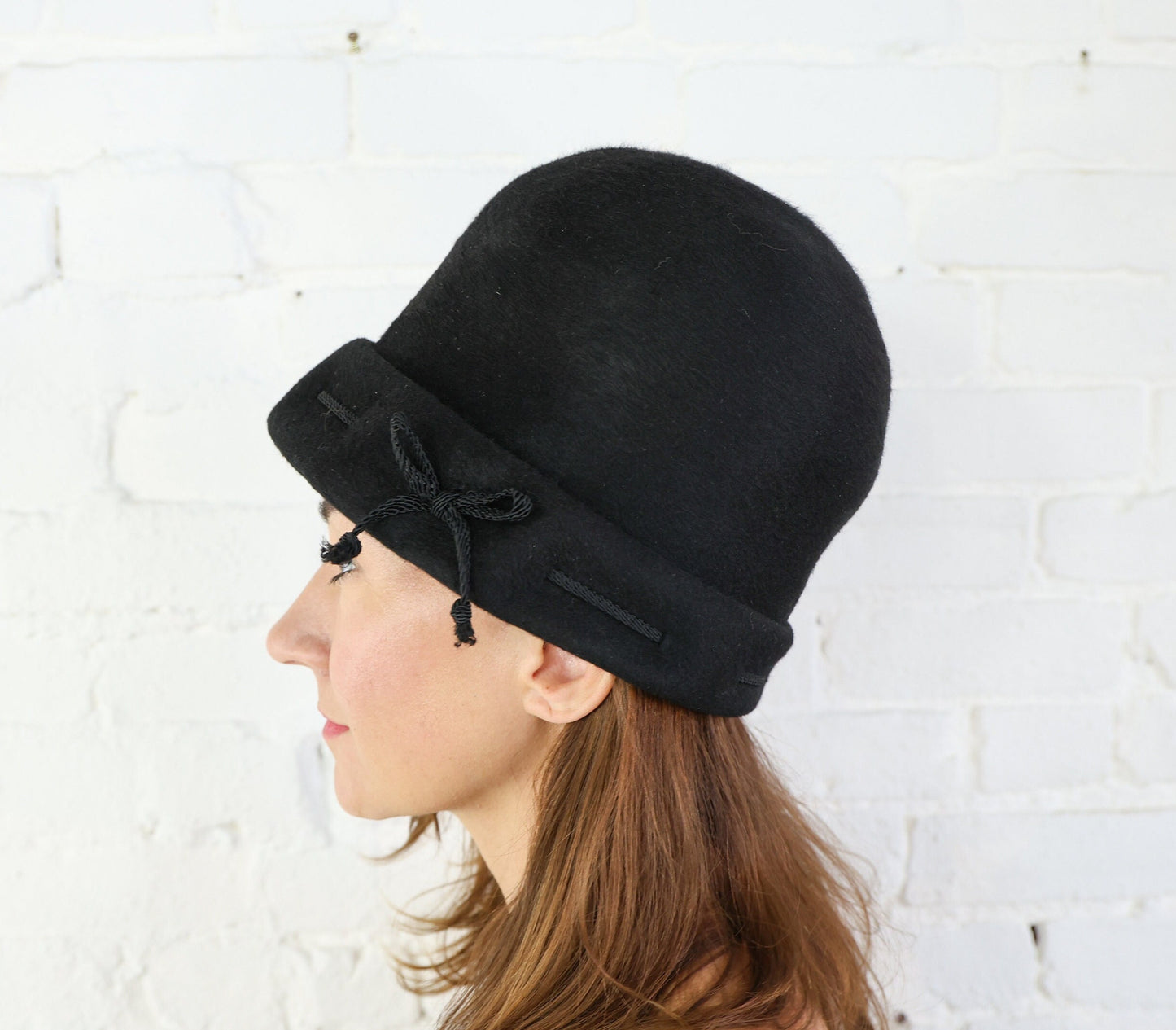 1960s Black Wool Felt Hat