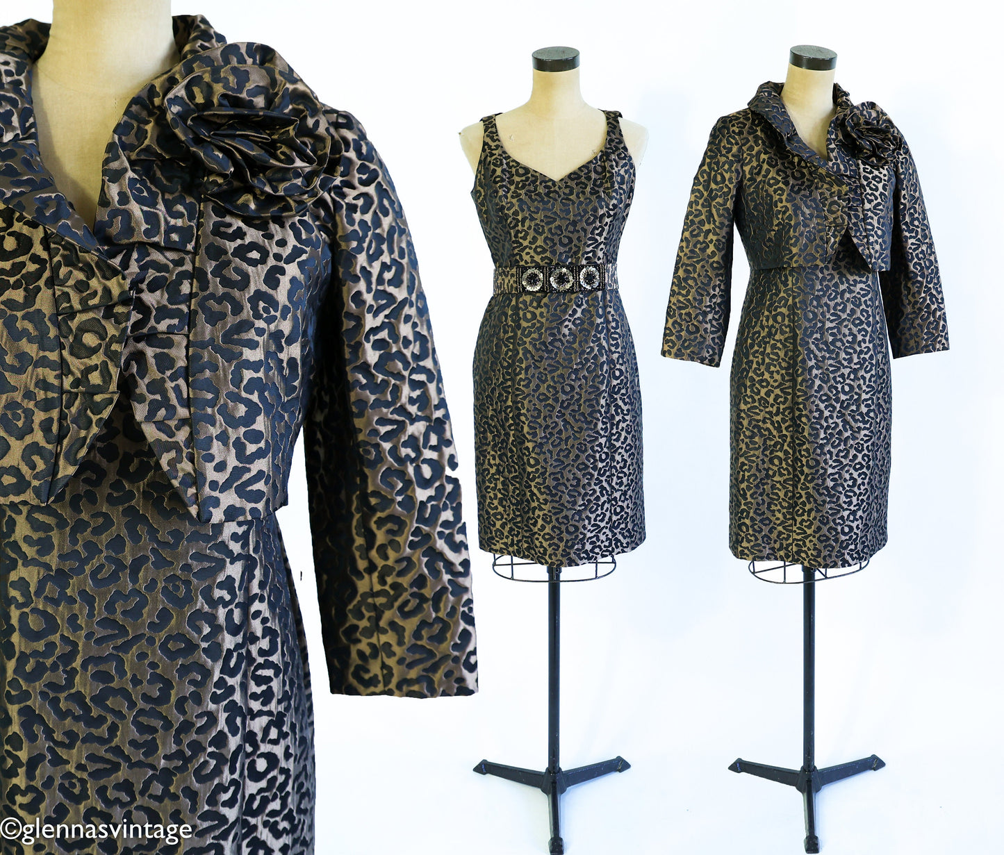 1990s Leopard Dress & Jacket Set, Medium