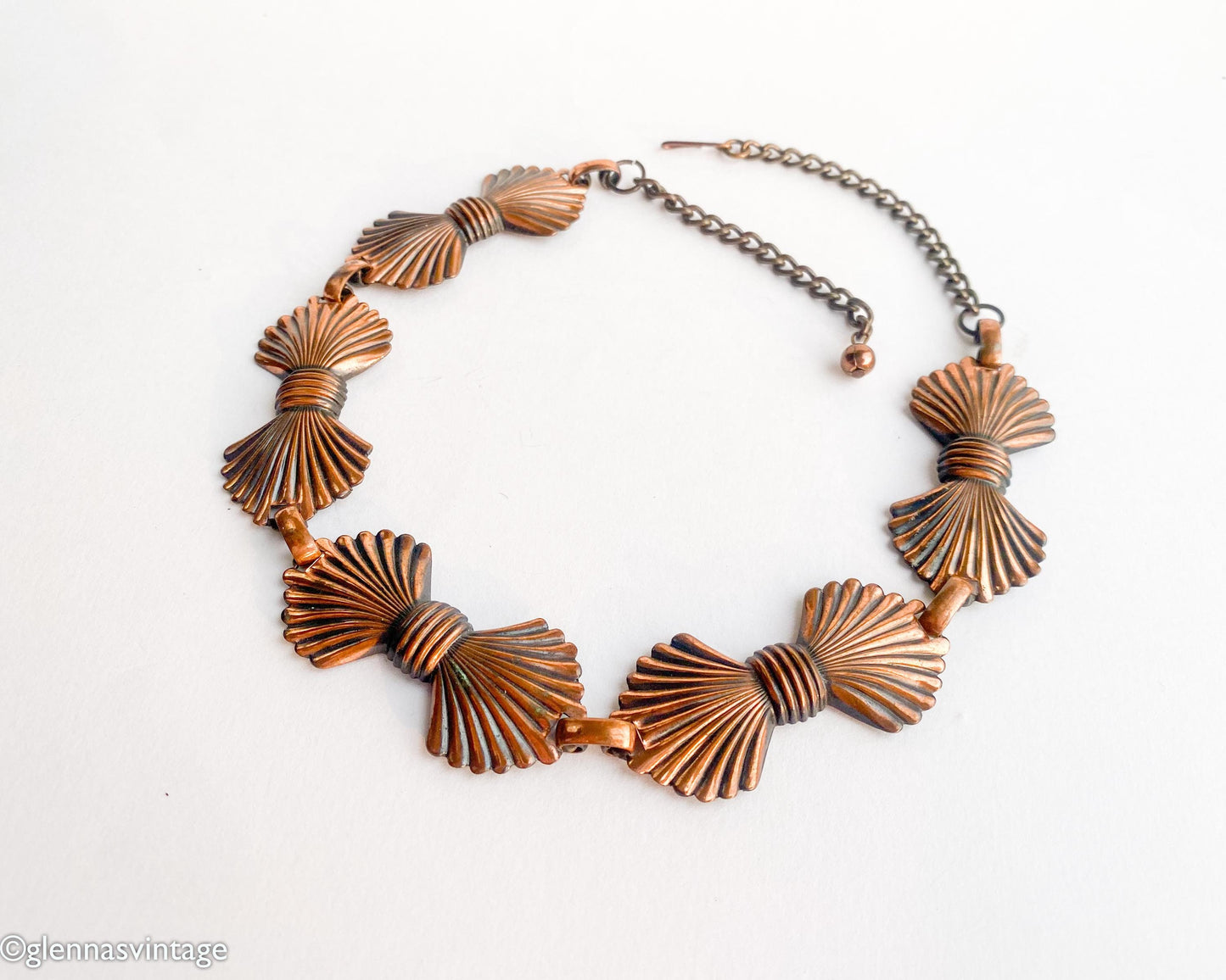 1950s Copper Necklace | Copper Bows Choker