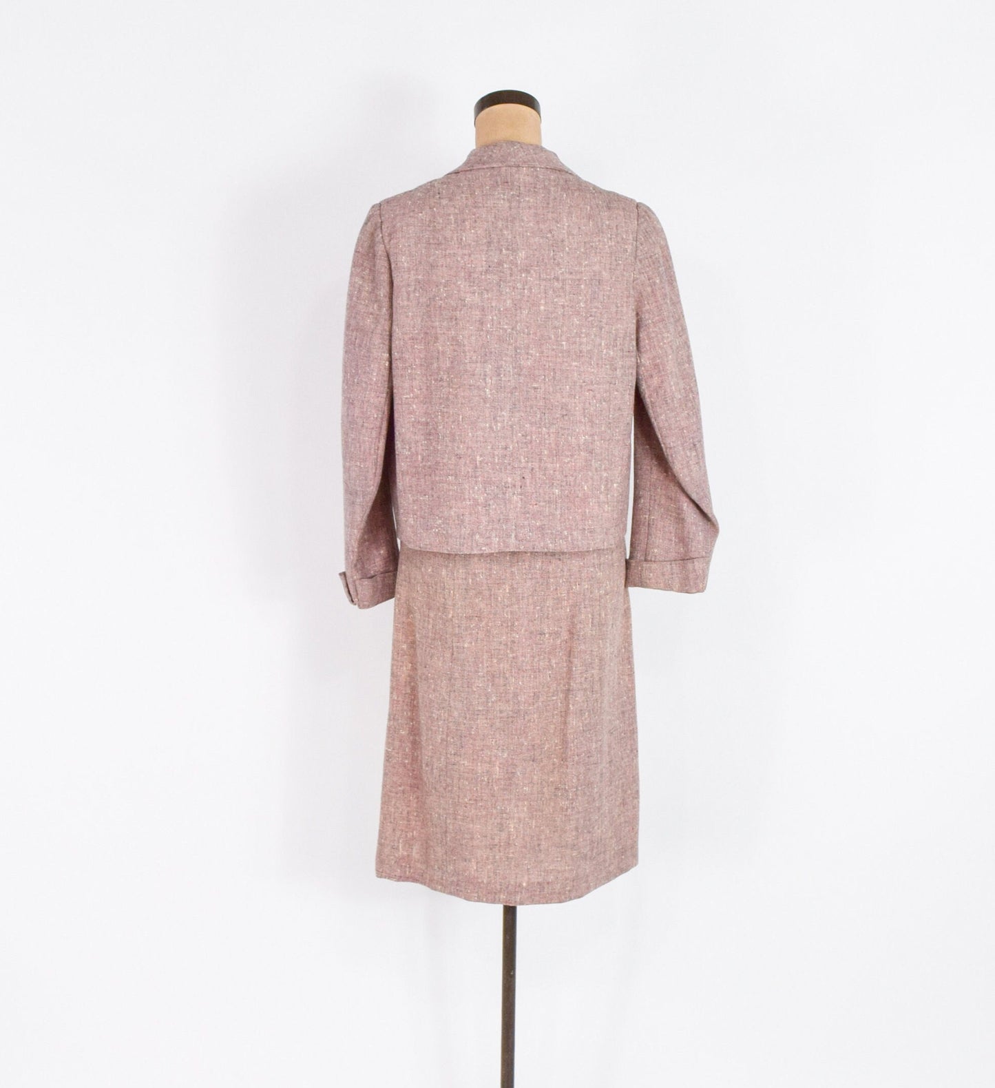 1950s Pink Wool Tweed Suit: A Wilshire Classic, Small