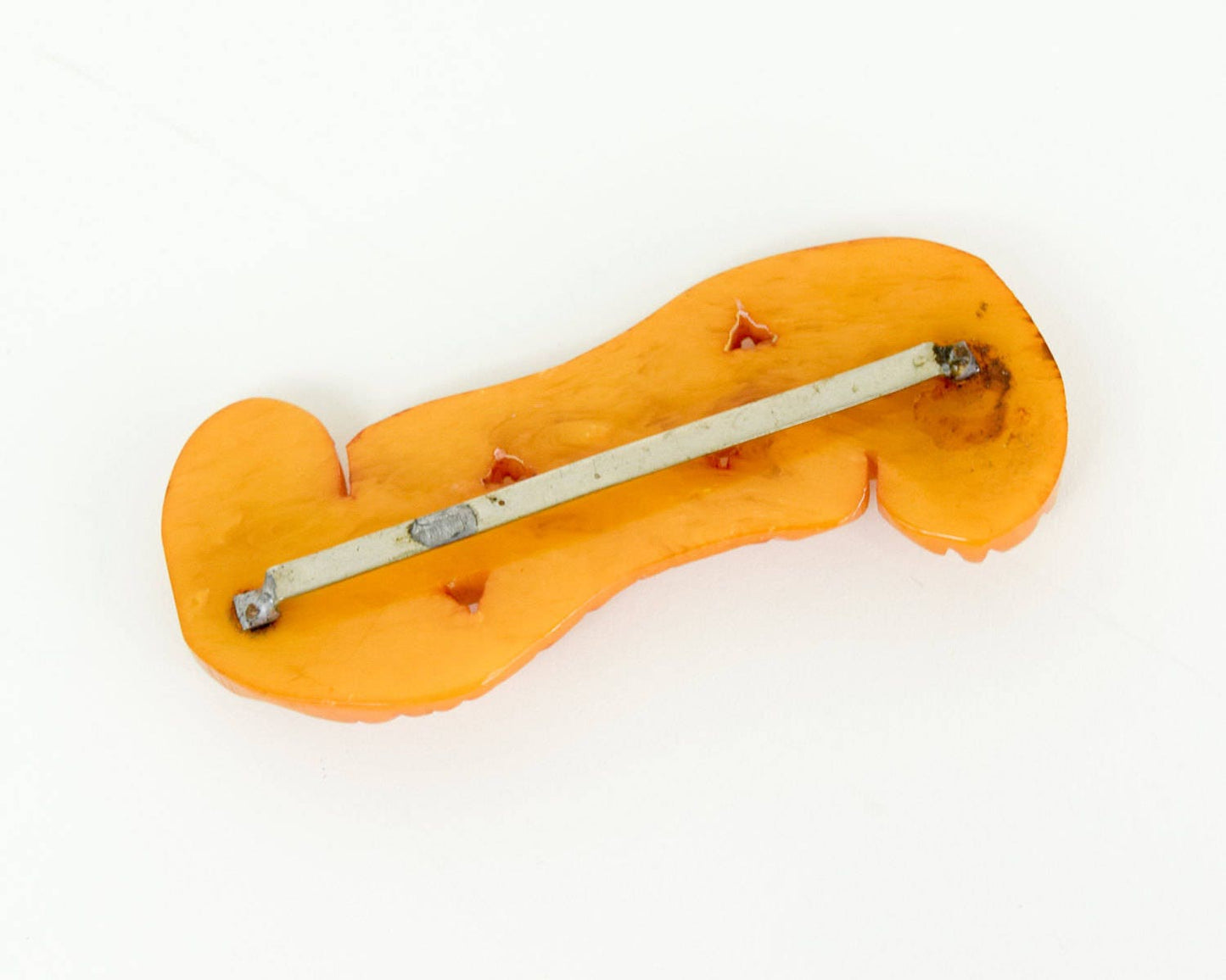 1940s Vintage Butterscotch Carved Bakelite Buckle | Sash Clasp