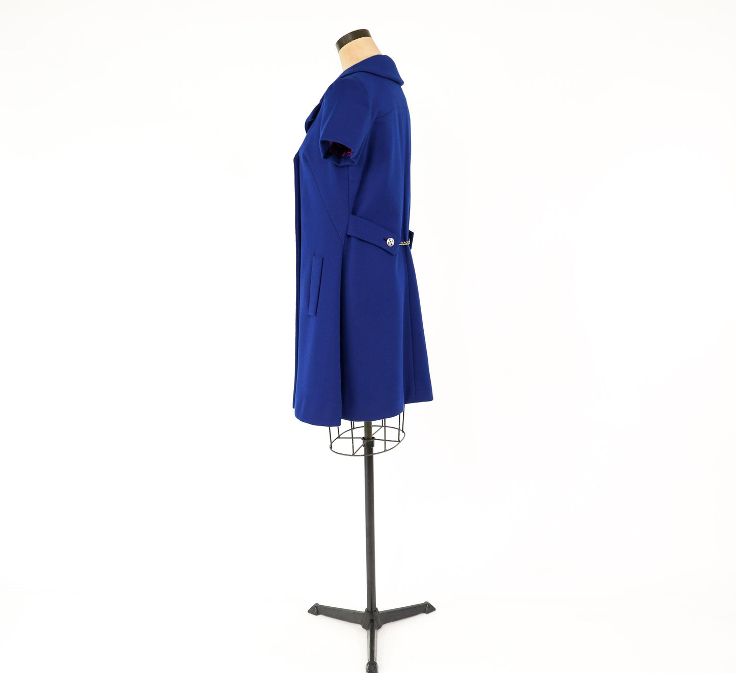 1960s Navy Blue Wool Dress | Navy Knit Shift,  Large