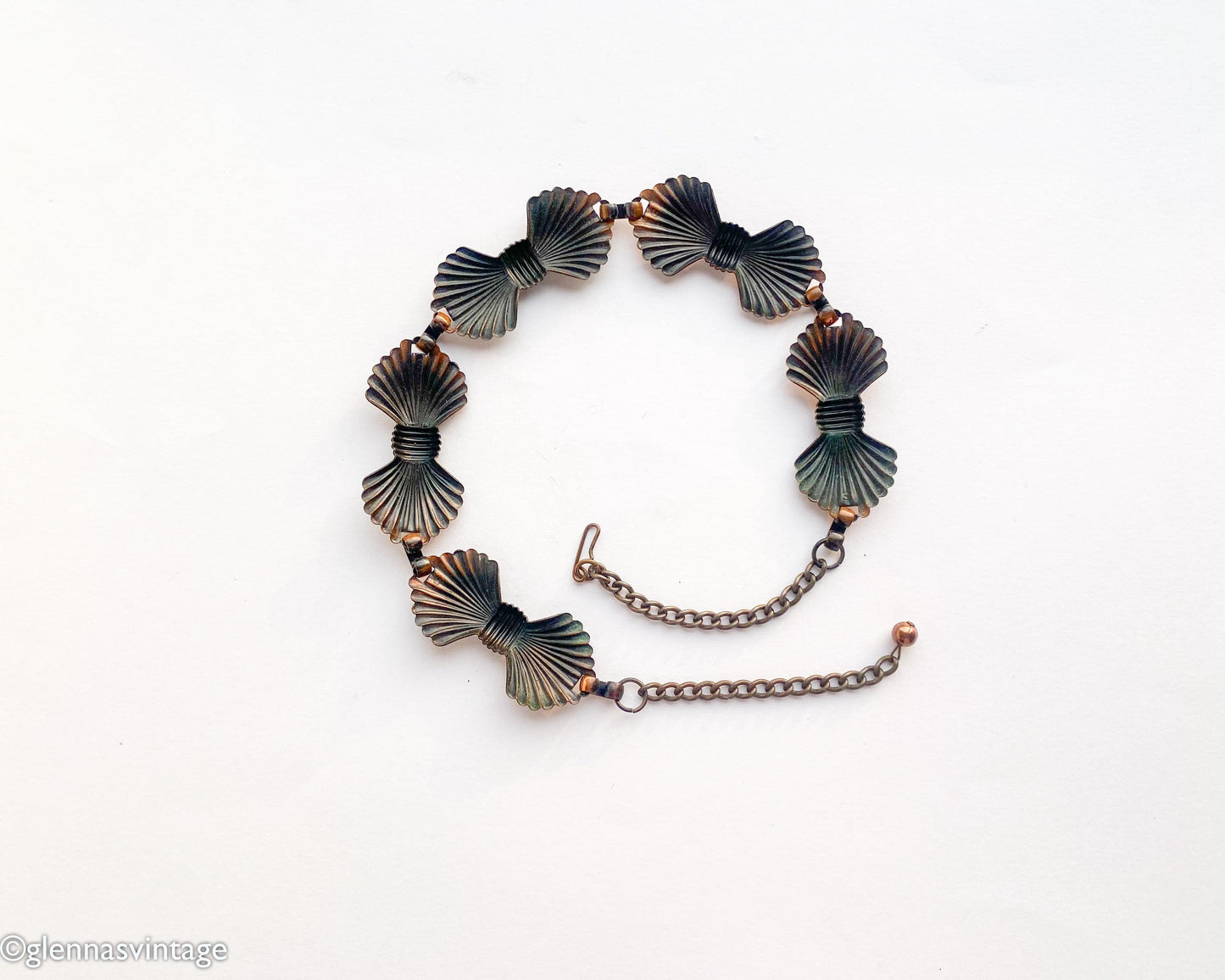 1950s Copper Necklace | Copper Bows Choker