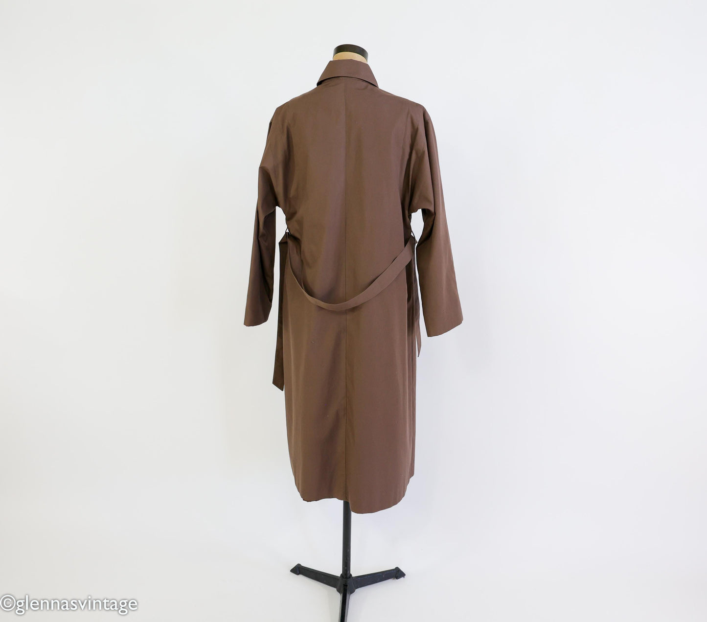 1970s Brown Trench Coat Raincoat, 44" Bust