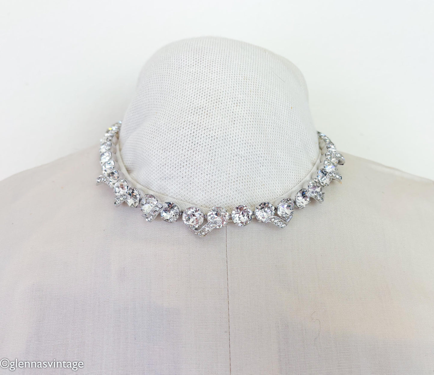 1950s Eisenberg Pavé Rhinestone Necklace & Bracelet Set