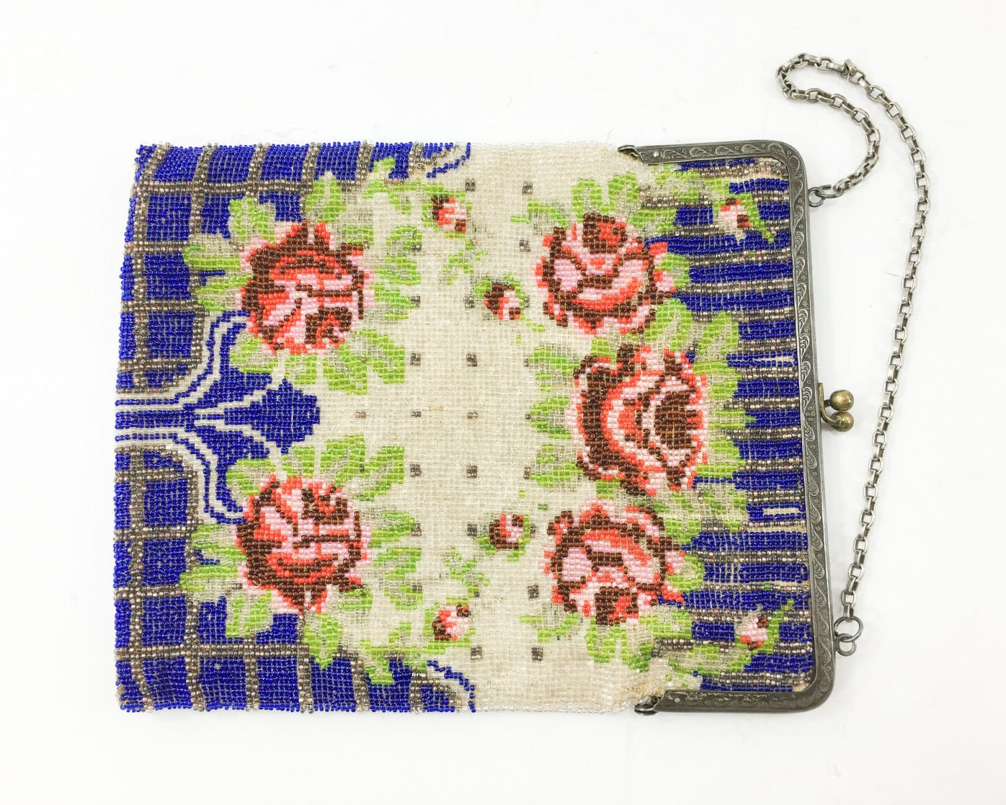1900s Beaded Roses Handbag | Antique Evening Purse