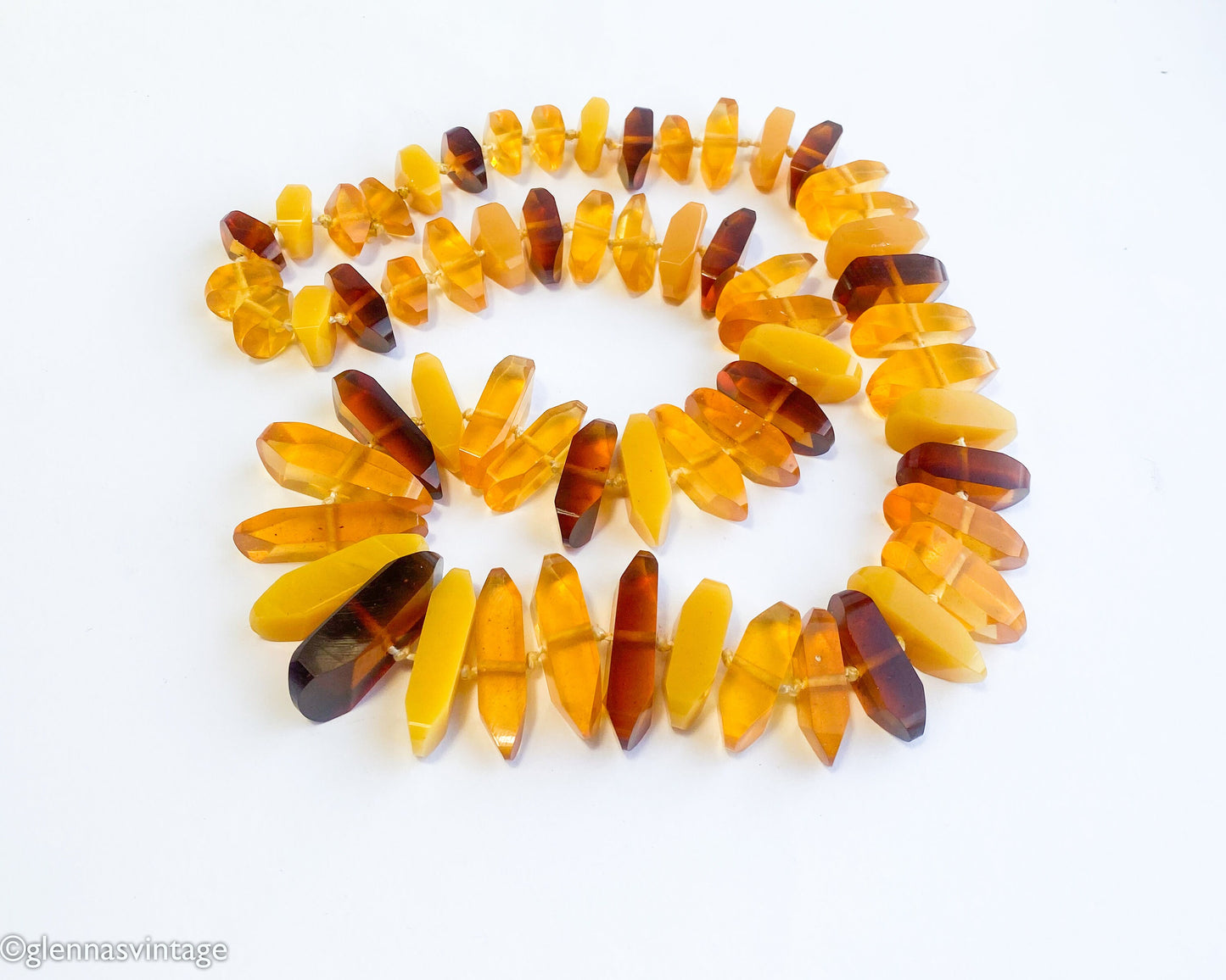 Vintage 1960s Chunky Plastic Necklace | Yellow, Gold & Brown Beads