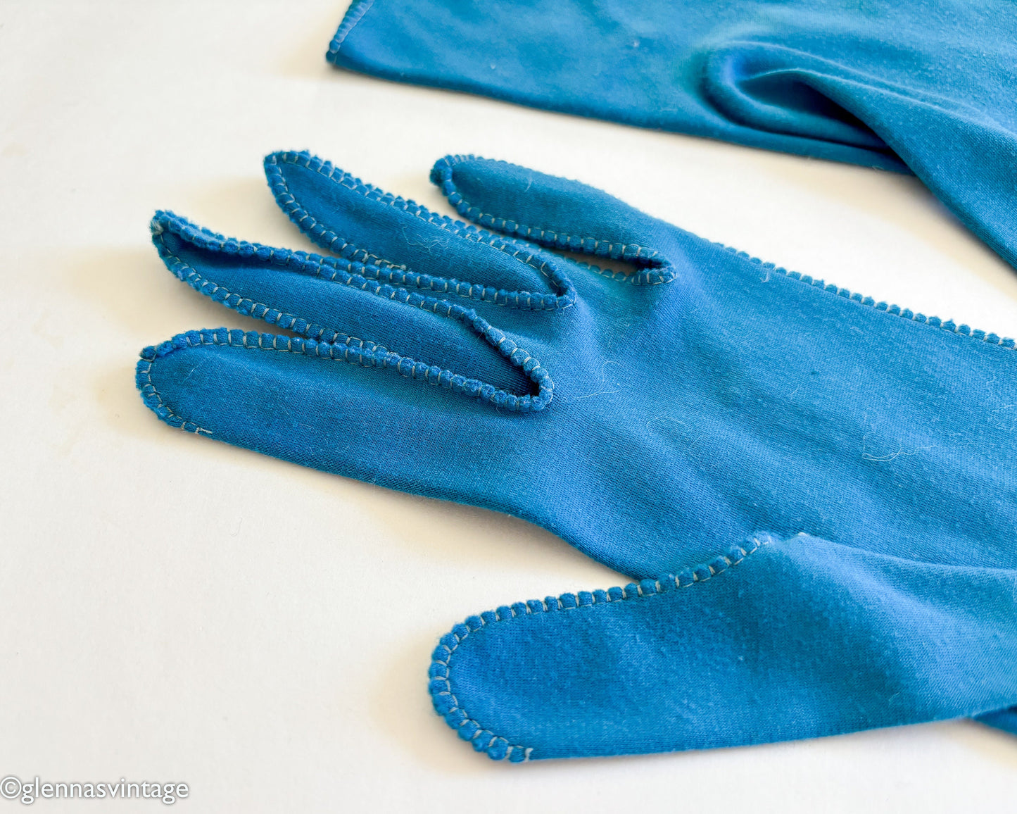 1950s Blue Aqua Gloves, Small
