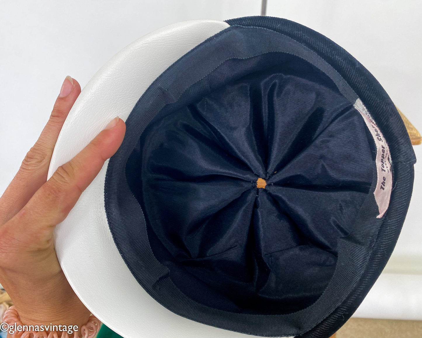 1960s Black Velvet High Crown Hat