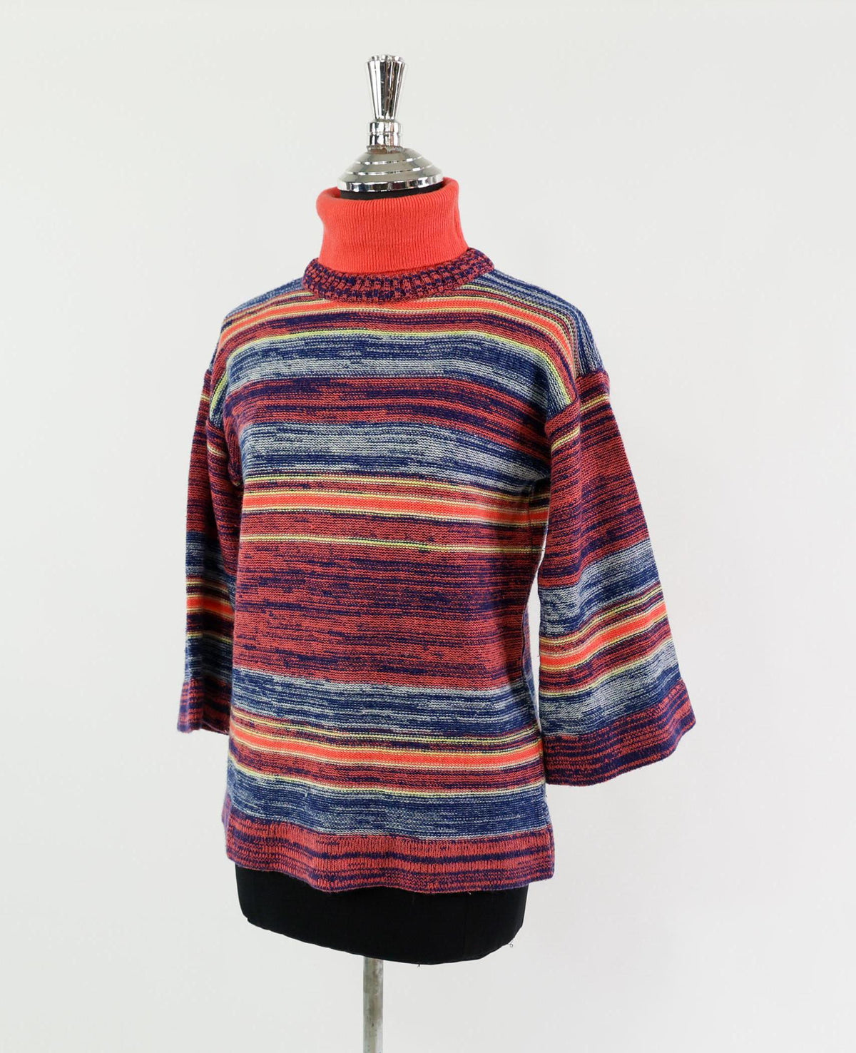 1970s Colorful Stripe Pullover Sweater, Medium