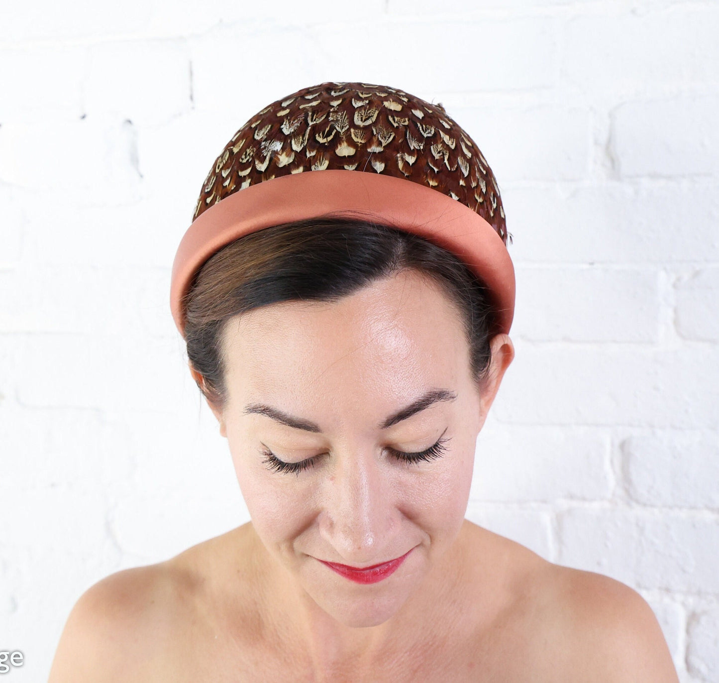 1960s Copper Quail Feather Hat