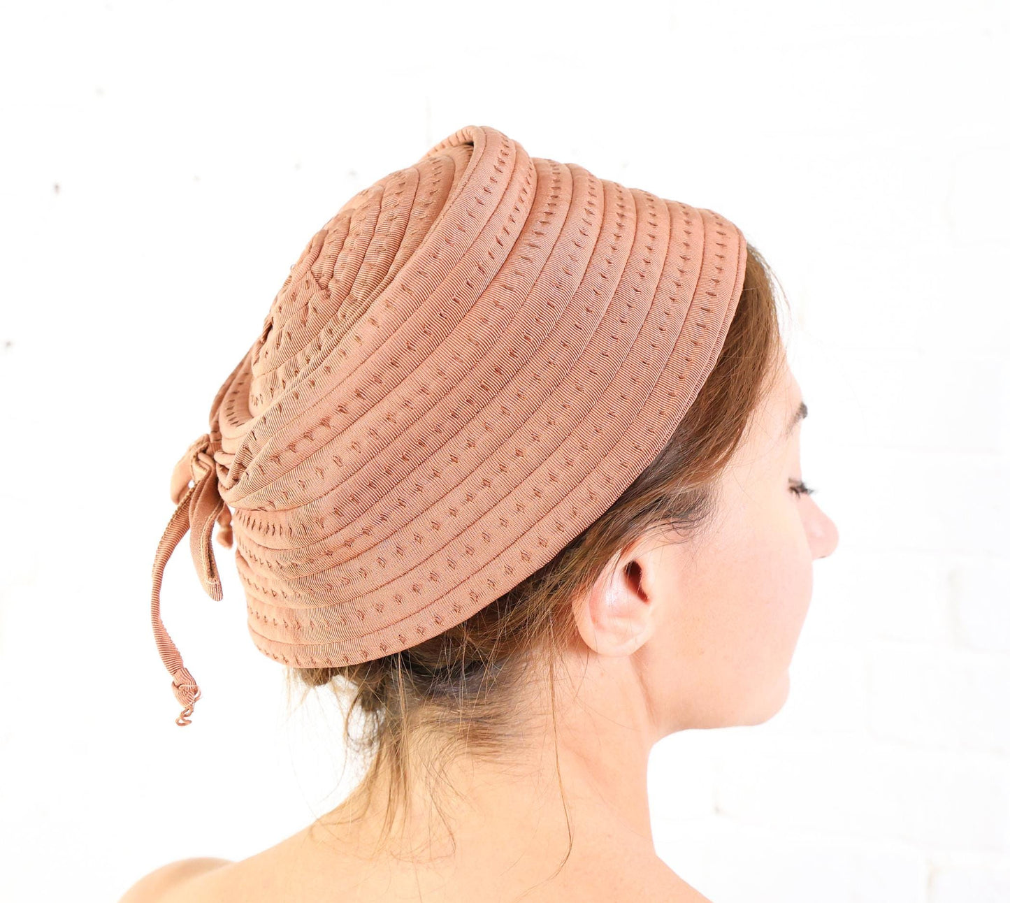 1940s Brown Ribbon Hat by Joseph Magnin