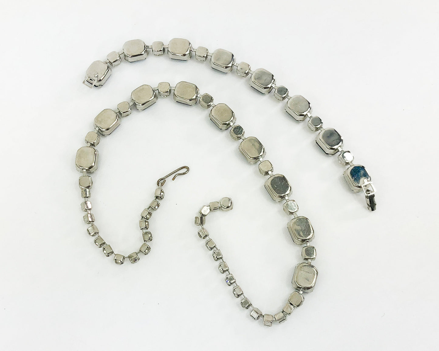 1950s Black Rhinestone Necklace & Bracelet Jewelry Set