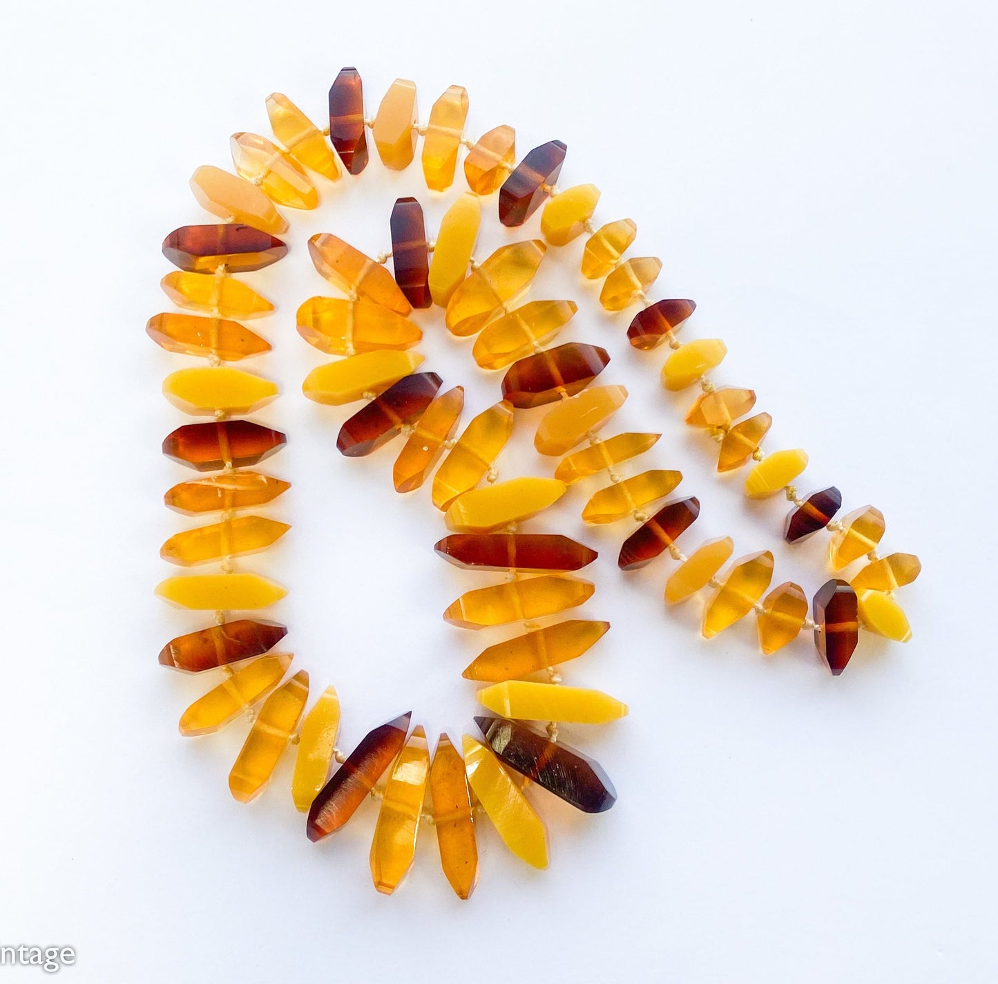 Vintage 1960s Chunky Plastic Necklace | Yellow, Gold & Brown Beads