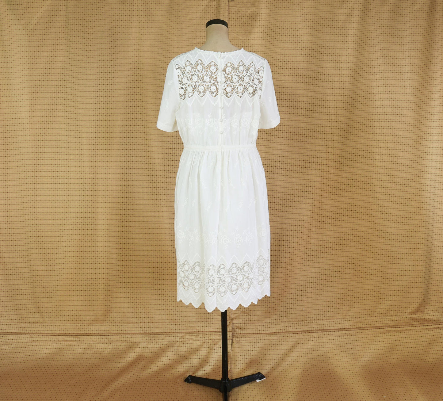 2000s White Cotton Short Dress, J Crew, Extra Large