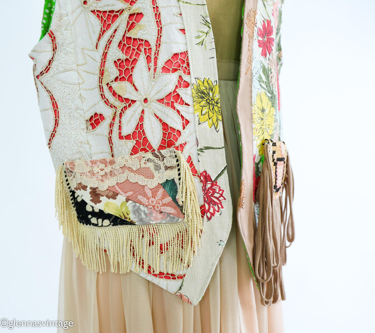 1990s Vintage Fabric Vest | Wearable Art