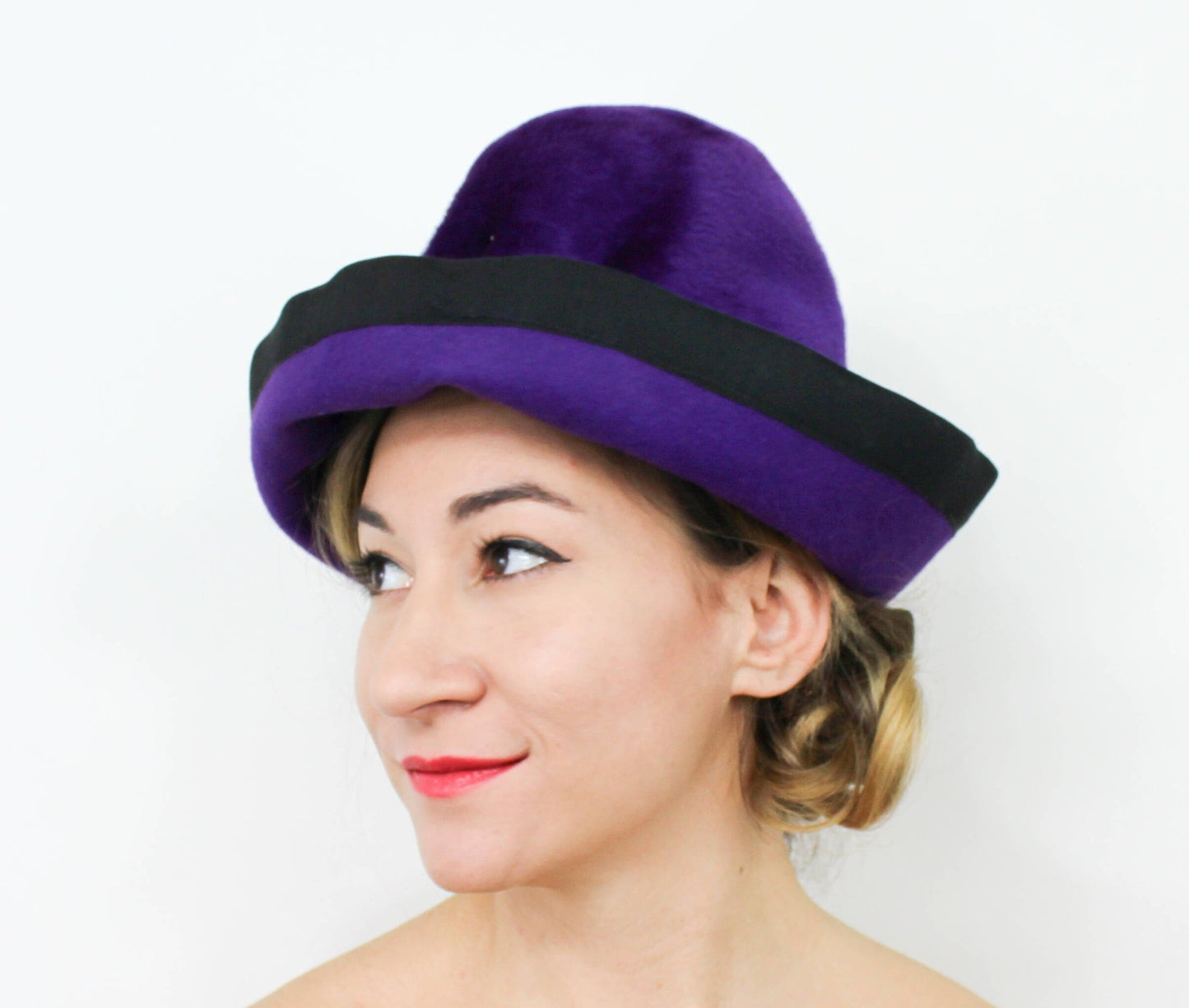 1960s Mr. John Jr. Purple Velour Hat