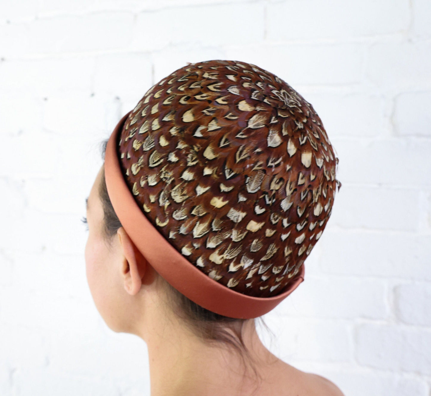 1960s Copper Quail Feather Hat