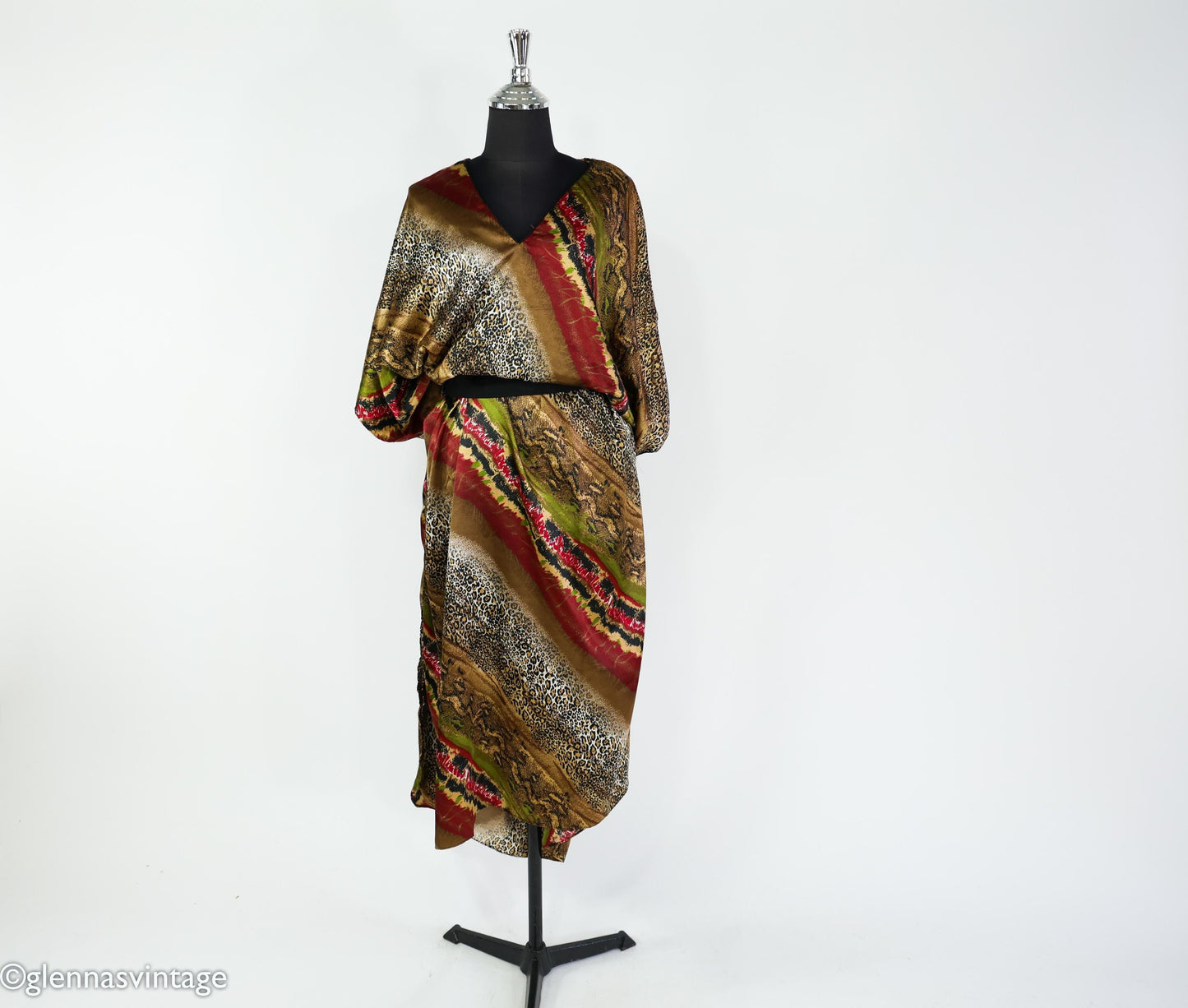 1990s Leopard Print Caftan | Vintage Plus Size Loungewear