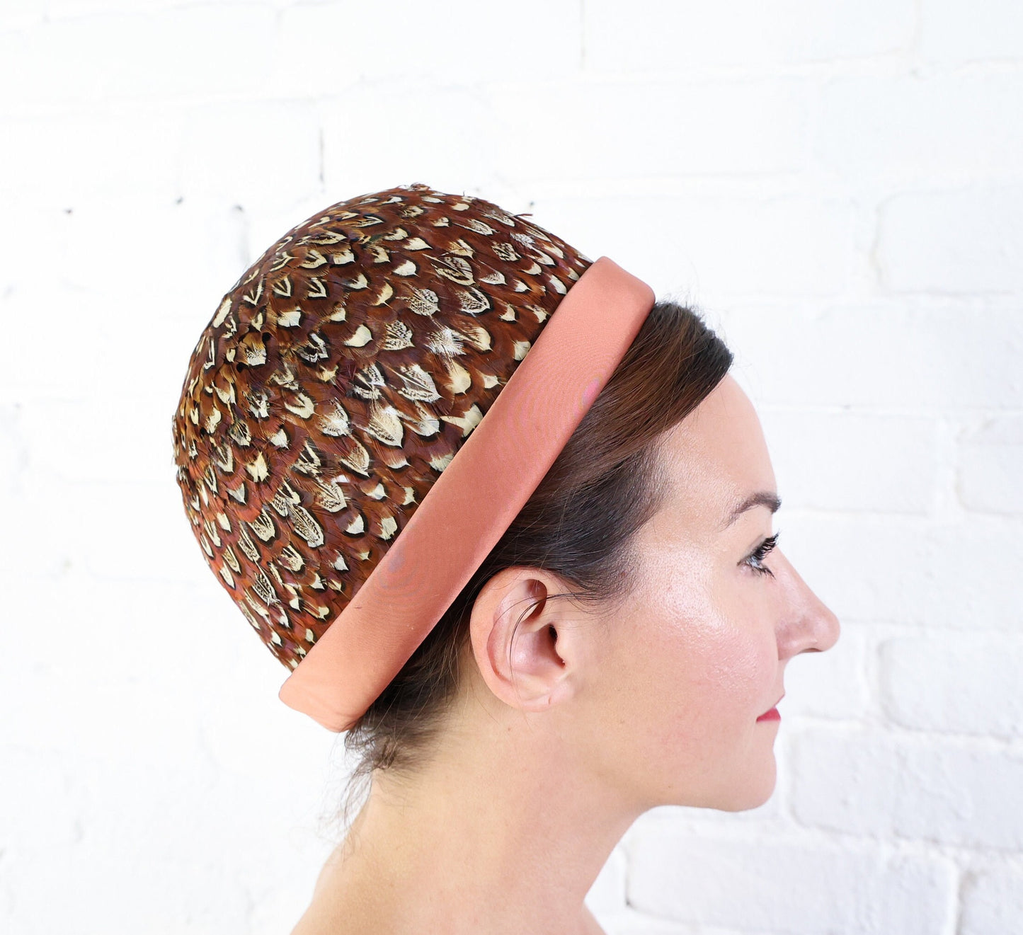 1960s Copper Quail Feather Hat