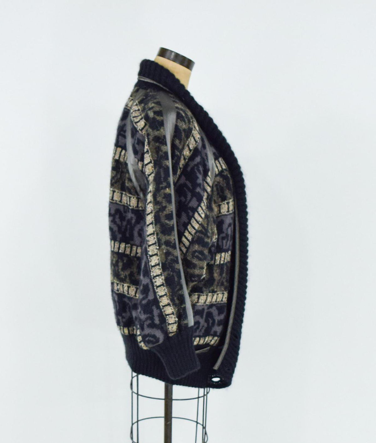 ESCADA 1980s Black Wool Sweater Jacket , Large