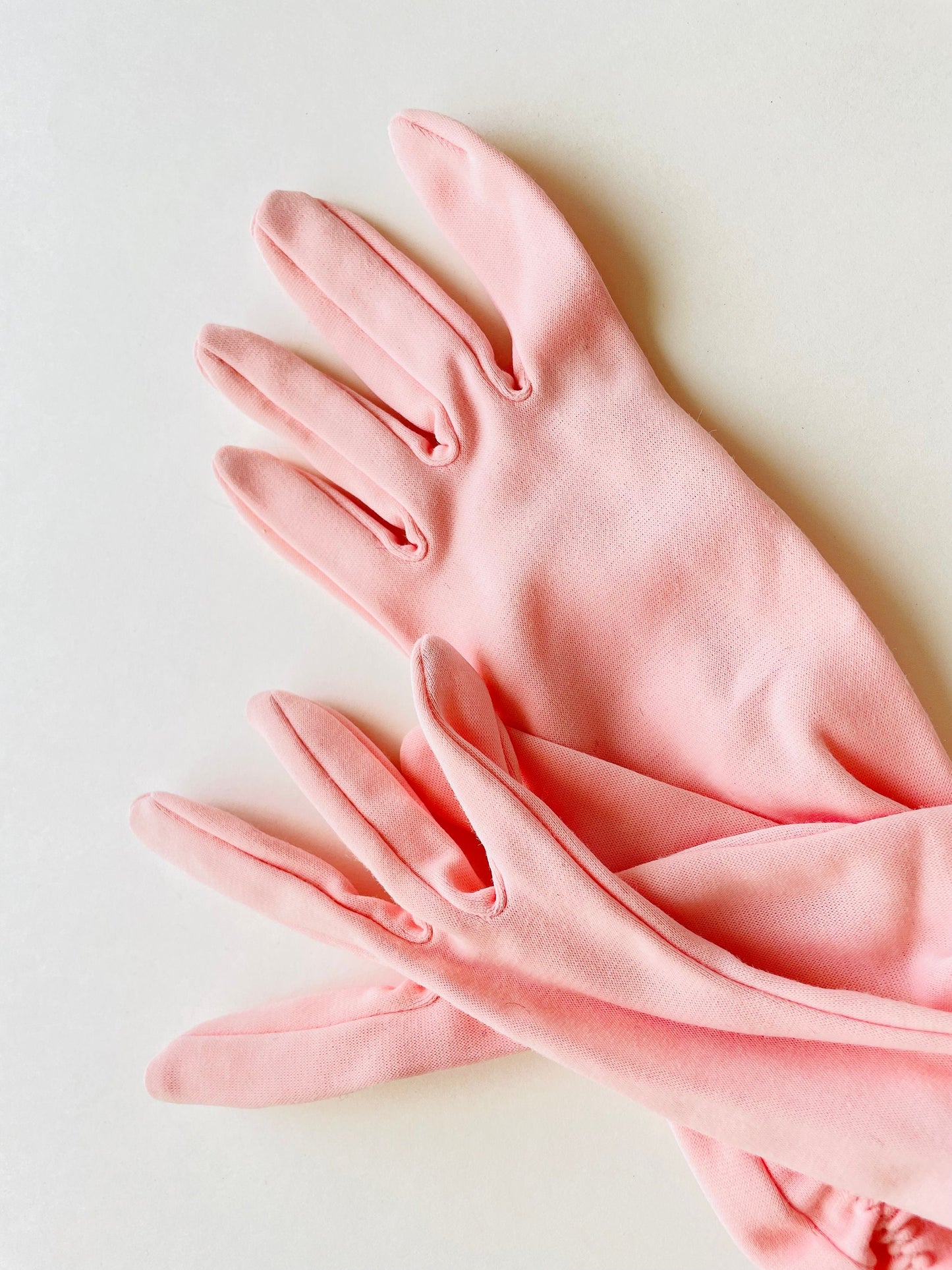 1960s Long Pink Evening Gloves, Size 6