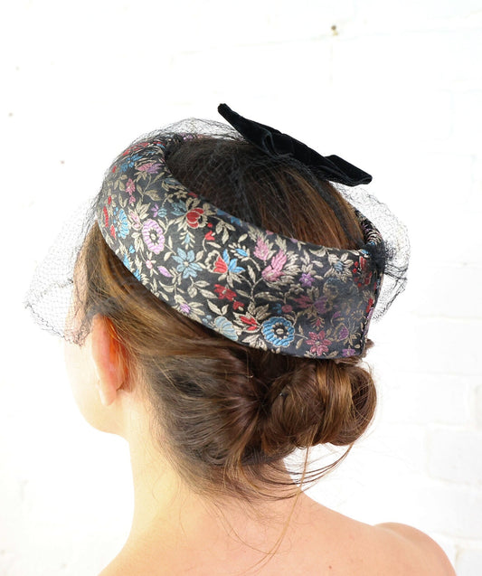 1950s Colorful Black Ring Hat