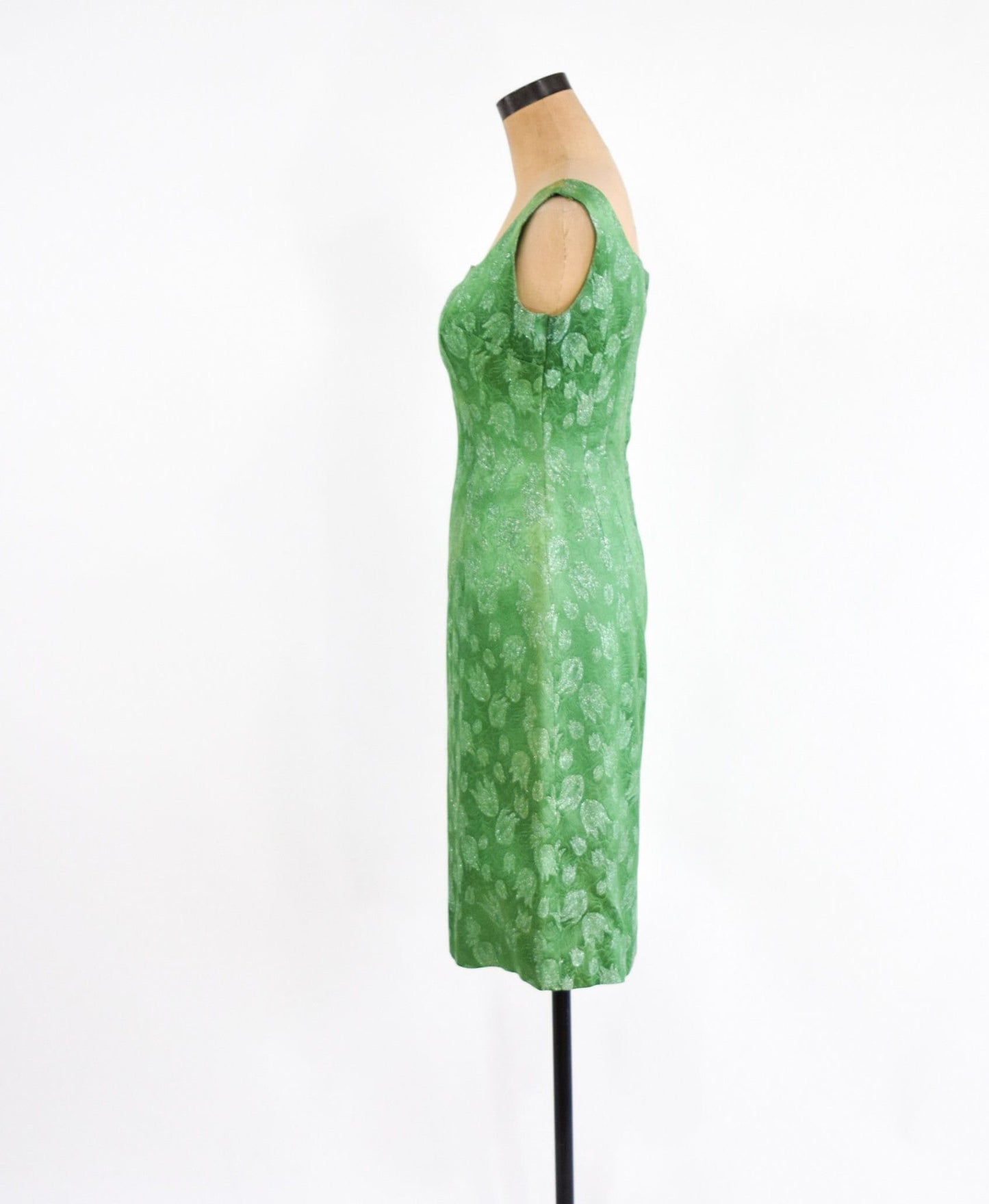 1950s Metallic Green Party Dress, Small