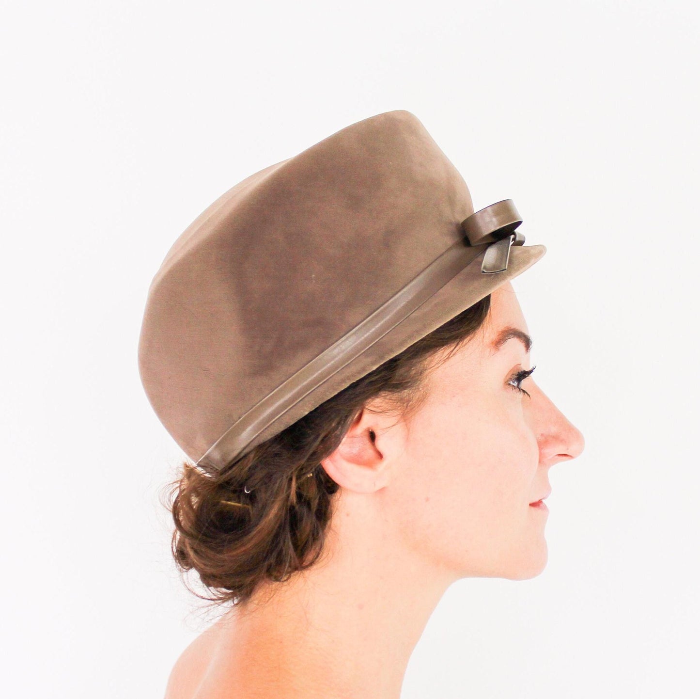 1960s Brown Velvet Hat