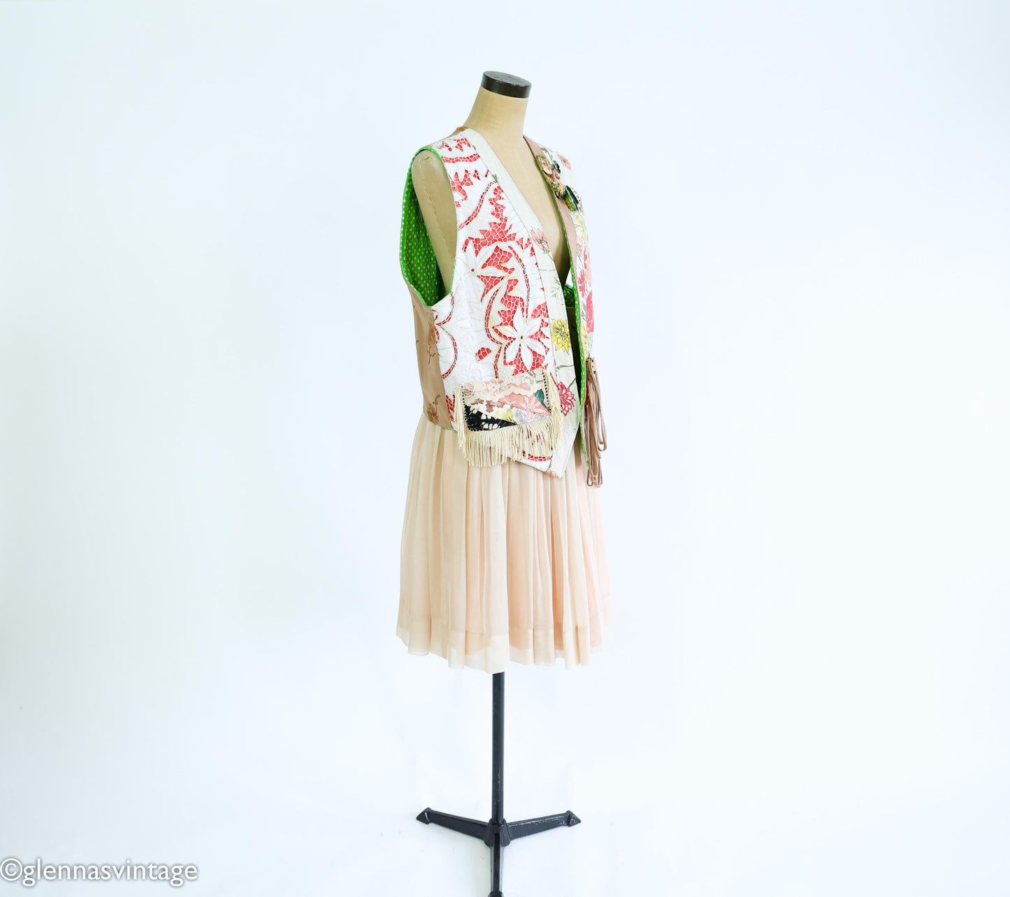 1990s Vintage Fabric Vest | Wearable Art