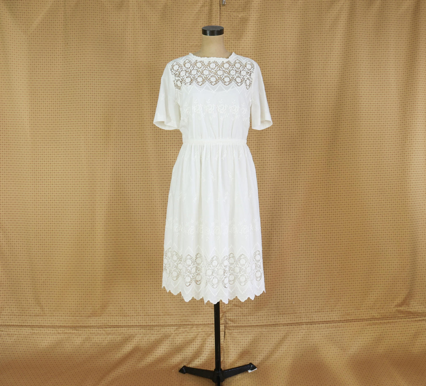 2000s White Cotton Short Dress, J Crew, Extra Large