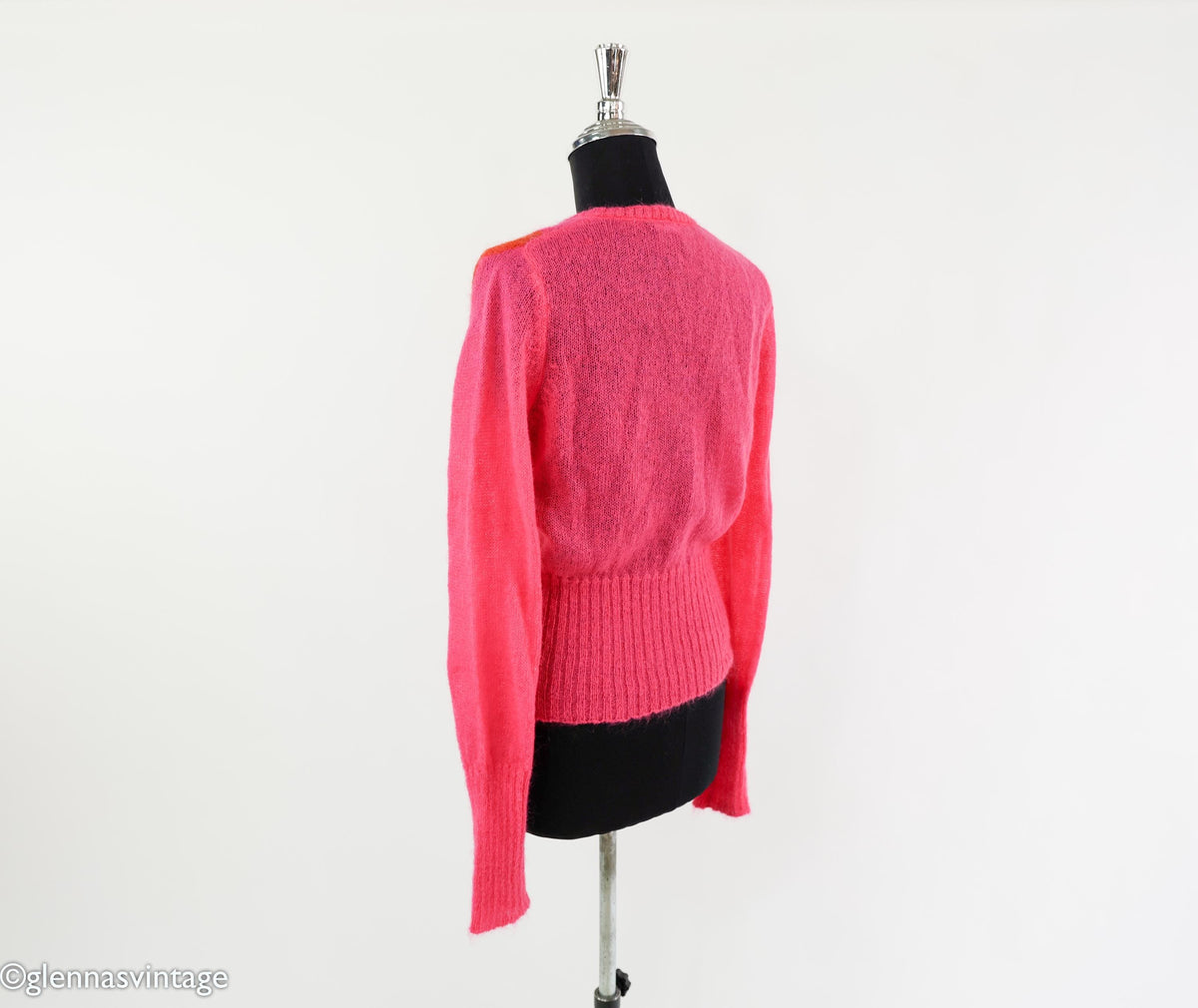1980s Bright Pink Mohair Sweater, Medium